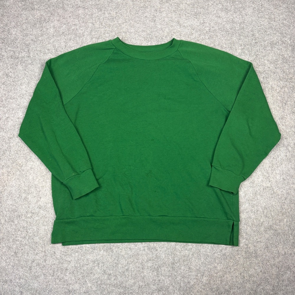 Colsie Green Raglan Sleeve Crewneck Sweatshirt Pullover Large